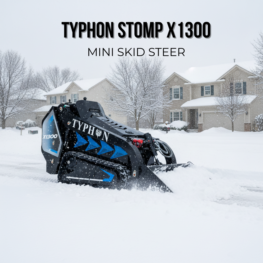 TYPHON STOMP X1300 Mini Skid Steer Loader with Kubota D1105 25hp Engine and Advance Hydraulic Systems