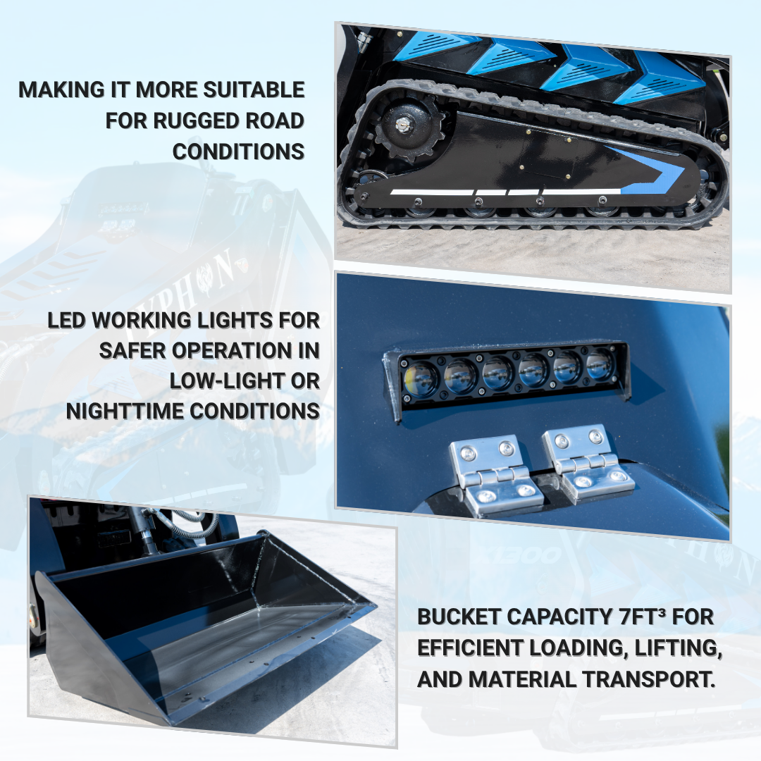 TYPHON STOMP X1300 Mini Skid Steer Loader with Kubota D1105 25hp Engine and Advance Hydraulic Systems