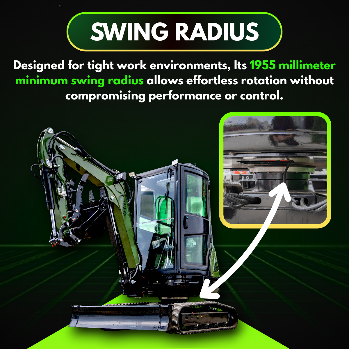 TYPHON TERROR XXV Prestige Mini Excavator 2.7Ton, Kubota D1105 25.1 HP, Comfortable Cabin with AC & Heater, Retractable Track, Boom Swing