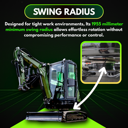 TYPHON TERROR XXV Prestige Mini Excavator 2.7Ton, Kubota D1105 25.1 HP, Comfortable Cabin with AC & Heater, Retractable Track, Boom Swing