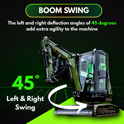 TYPHON TERROR XXV Prestige Mini Excavator 2.7Ton, Kubota D1105 25.1 HP, Comfortable Cabin with AC & Heater, Retractable Track, Boom Swing