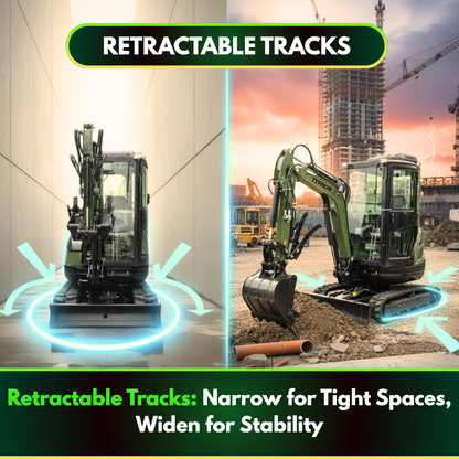 TYPHON TERROR XXV Prestige Mini Excavator 2.7Ton, Kubota D1105 25.1 HP, Comfortable Cabin with AC & Heater, Retractable Track, Boom Swing