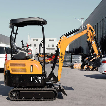 2025 4,000 lb TYPHON TERROR XX Mini Excavator Rubber Track with Kubota D902 Diesel Engine USA