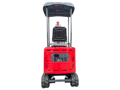 TYPHON TERROR ONE STORM Mini Excavator 1 Ton Trench Digger with Canopy, Hydraulic Oil Cooler, Hydraulic Thumb Clip, Bucket, 13.5hp B&S Gas Engine USA