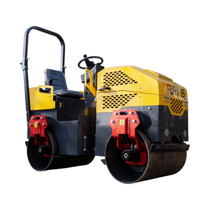 TYPHON Fury 15 Compact Road Roller – Hydraulic Drive, Front Wheel Vibration System, 13.5 hp B&S Gas Engine