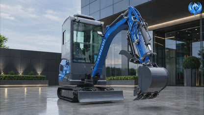 TYPHON TERROR XVII PRO Cabin Mini Excavator  Kubota D902 Diesel Retractable Tracks  Boom Swing AC & Heater