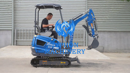 TYPHON TERROR XVII PRO 3800 lb mini excavator Hydraulic System Integrated Oil Cooler EPA-Certified Kubota D902 Engine